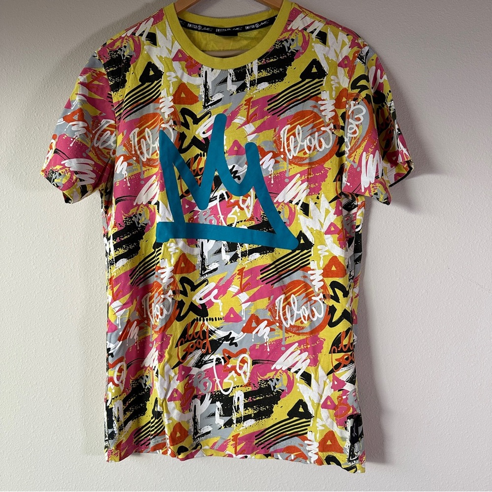 Switch Remarkable Graffiti Crown Tee Multicolor Splatter Mens‎ Large T-Shirt